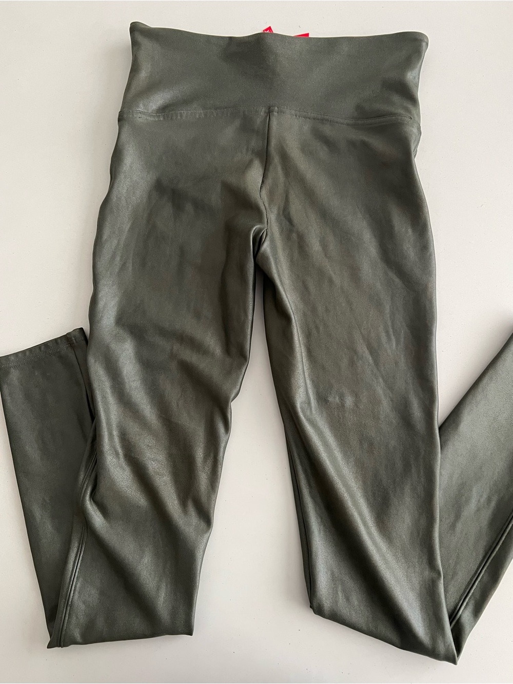 Spanx Faux Leather Leggings in Olive Green Medium - Picture 7 of 7